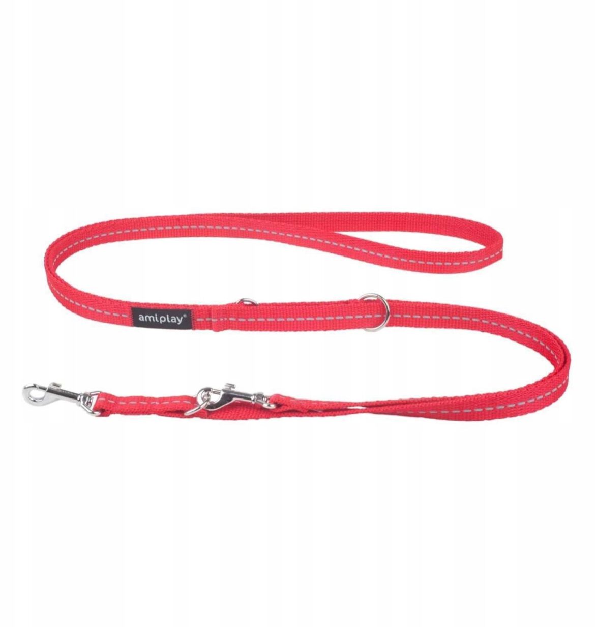 Ami Play Smycz Reflective 6w1 S 100-200cm Czerwona Ami Play Smycz Reflective 6w1 S 100-200cm Czerwona