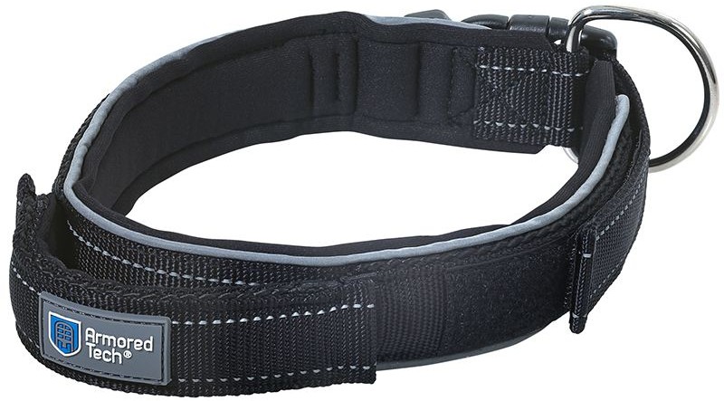 ArmoredTech Dog Control obroża dla psa, czarna - Rozmiar XL: obwód szyi: 51-60 cm, szer. 3,5 cm