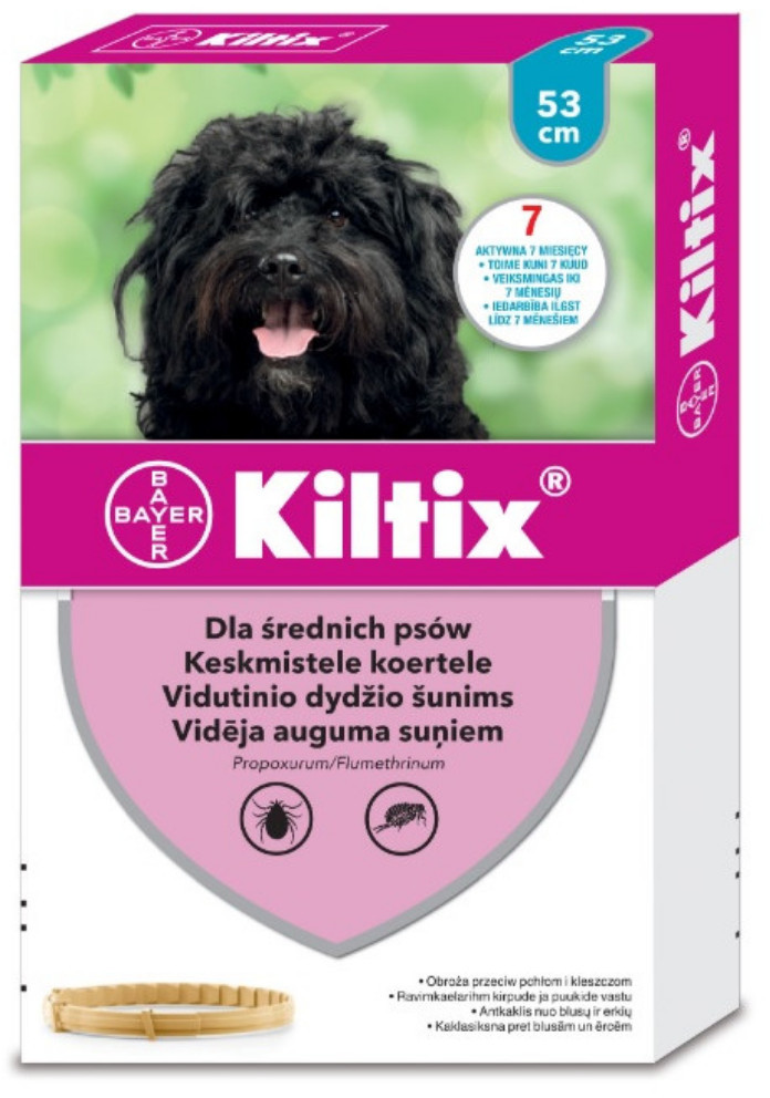 Bayer Kiltix Obroża dla psów średnich dł, 53cm Bayer Kiltix Obroża dla psów średnich dł, 53cm