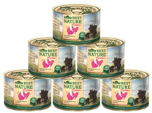Dehner Best Nature karma dla kotów, serca drobiu z ryżem, 6 x 200 g (1,2 kg) Dehner Best Nature karma dla kotów, serca drobiu z ryżem, 6 x 200 g (1,2 kg)