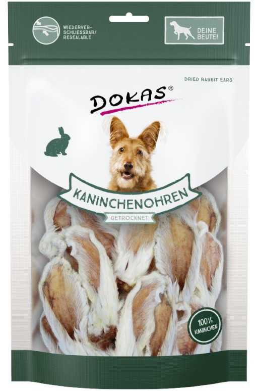 DOKAS DOKAS Uszy Królicze z sierścią 180 g – przysmak dla psa DOKAS DOKAS Uszy Królicze z sierścią 180 g - przysmak dla psa