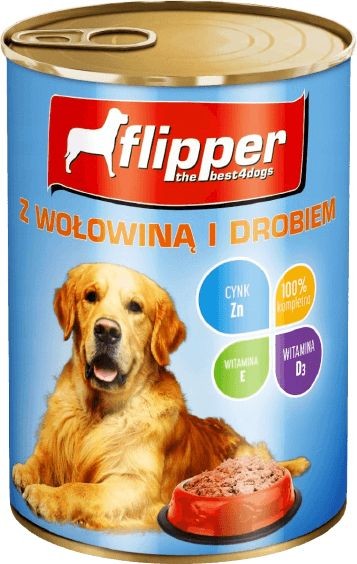 Dolina Noteci FLIPPER Z WOŁOWINĄ I DROBIEM 800g Dolina Noteci FLIPPER Z WOŁOWINĄ I DROBIEM 800g