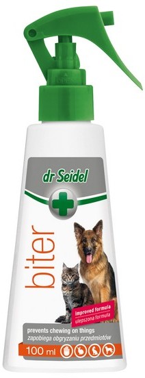 Dr Seidel Biter – Płyn przeciw obgryzaniu przedmiotów przez zwierzęta – spray 100ml Dr Seidel Biter - Płyn przeciw obgryzaniu przedmiotów przez zwierzęta - spray 100ml