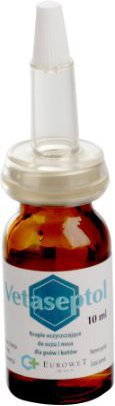 Eurowet Vetaseptol 10 ml Krople owadobójcze oczyszczające do oczu i nosa dla psów i kotów Eurowet Vetaseptol 10 ml Krople owadobójcze oczyszczające do oczu i nosa dla psów i kotów
