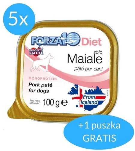 Forza10 Solo Diet dla psa 5x100g + 100g GRATIS 600g) smak wieprzowina 0712101×6 Forza10 Solo Diet dla psa 5x100g + 100g GRATIS 600g) smak wieprzowina 0712101x6
