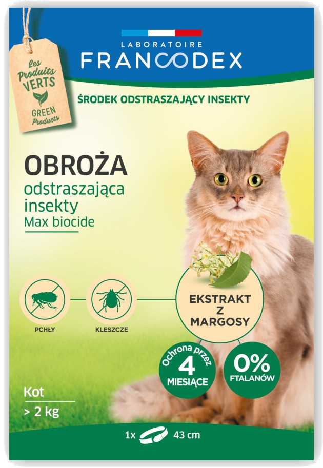 Francodex Francodex Obroża na kleszcze i pchły dla kota dł 43cm Francodex Francodex Obroża na kleszcze i pchły dla kota dł 43cm