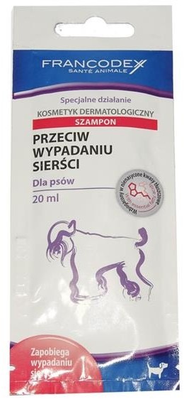 Francodex Francodex Szampon dla psów przeciw wypadaniu sierści saszetka 20 ml Francodex Francodex Szampon dla psów przeciw wypadaniu sierści saszetka 20 ml