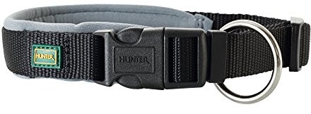Hunter obroża dla psa z neoprenu Vario Plus, nylon/neopren, czarny/szary