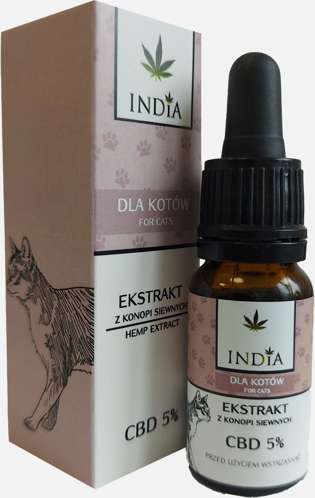 India Cosmetics Ekstrakt Olejek CBD 5 dla kotów 10 ml