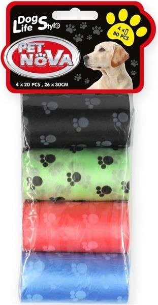 PET NOVA PetNowa worki na psie nieczystości 4 rolki x 20szt