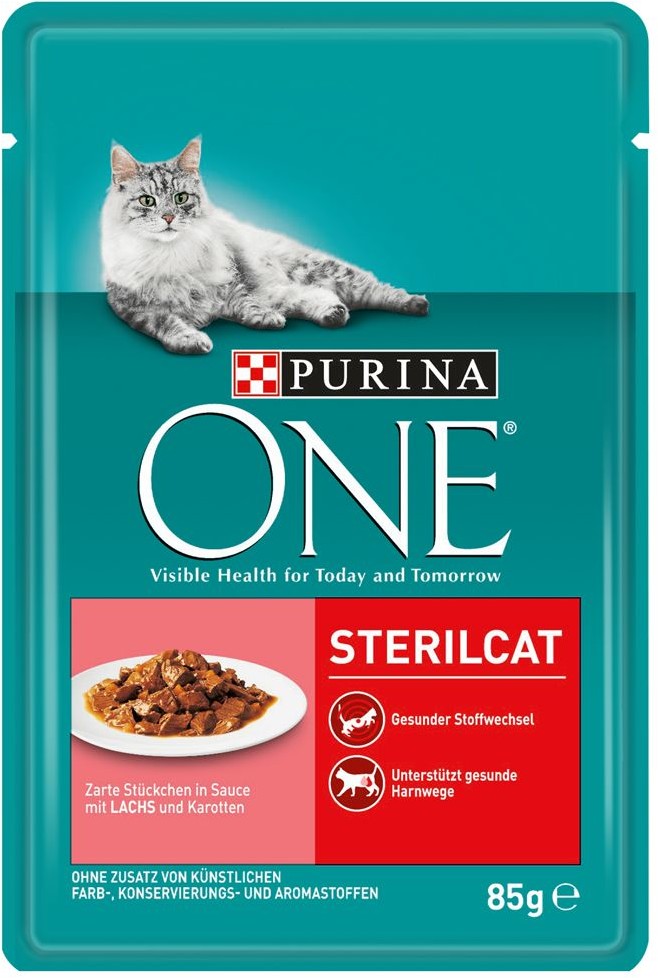 Purina One Sterilised, 6 X 85 G – Łosoś Z Marchewką Purina One Sterilised, 6 X 85 G - Łosoś Z Marchewką