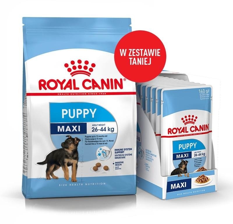 Royal Canin Maxi Puppy 15kg + 10x140g saszetka 9003579008447/0 Royal Canin Maxi Puppy 15kg + 10x140g saszetka 9003579008447/0