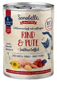 Sanabelle Wołowina, indyk i batat puszka 180g Sanabelle Wołowina, indyk i batat puszka 180g