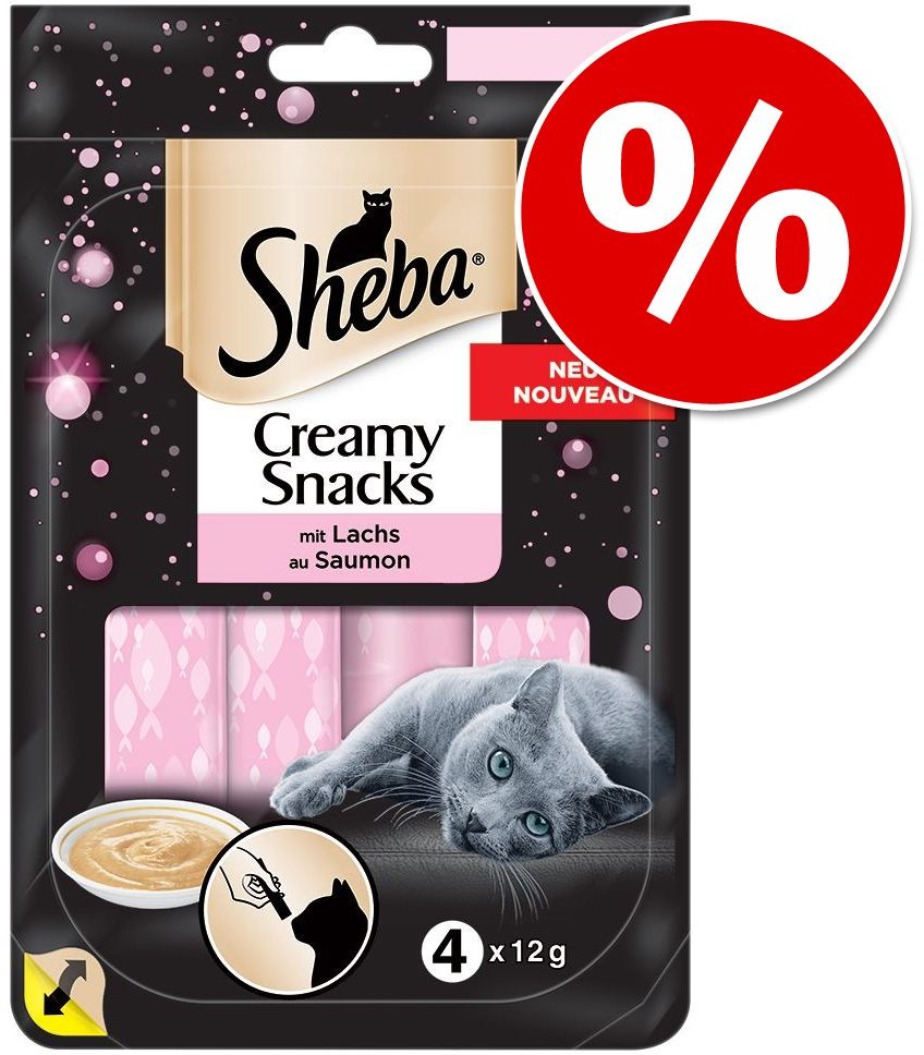 Sheba Sheba Creamy Snacks pasta dla kota - Kurczak i ser, 9 x 12 g