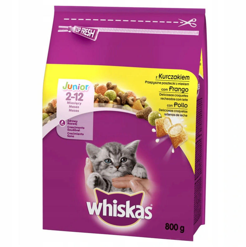 Whiskas Junior z kurczakiem 0,8 kg Whiskas Junior z kurczakiem 0,8 kg